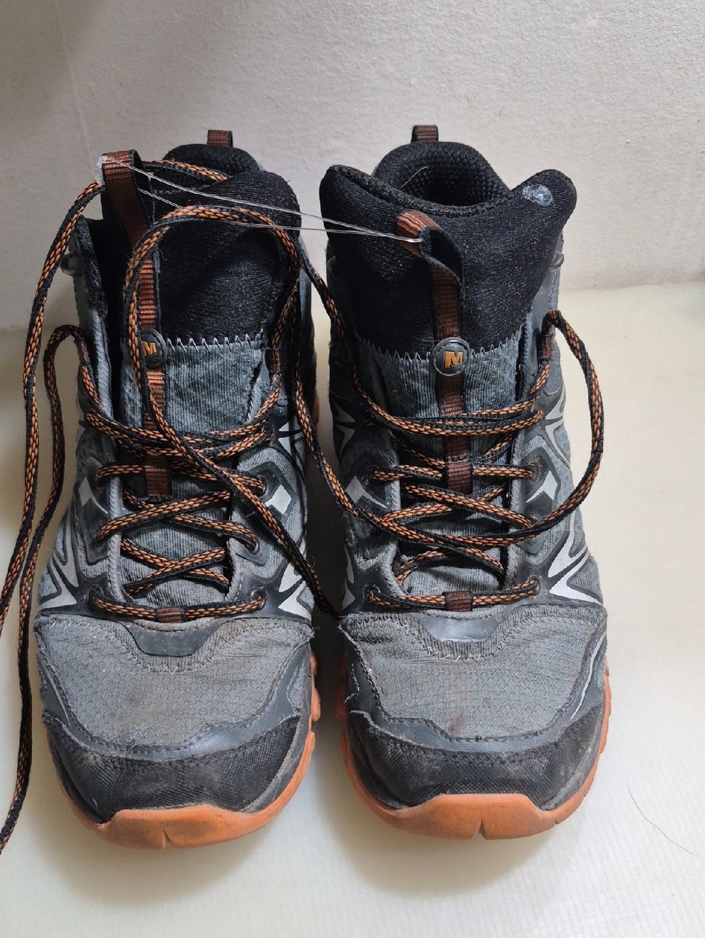 Merrell Men's Gray and Orange Trail-Ready Hiking Boots